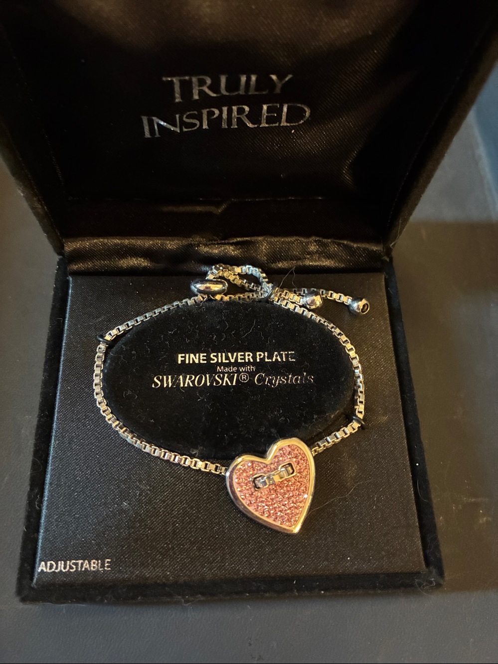 Truly Inspired Pink Heart Swarovski Bracelet